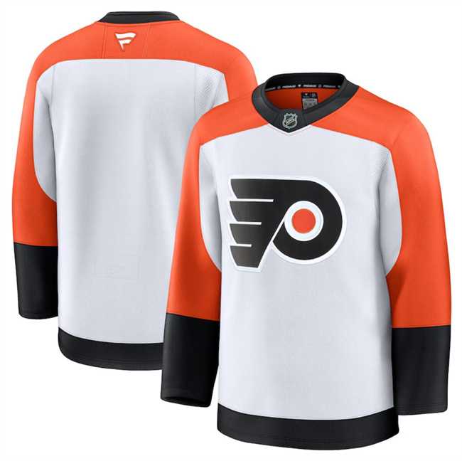 Men%27s Philadelphia Flyers Blank White 2024-25 Away Stitched Hockey Jersey Dzhi